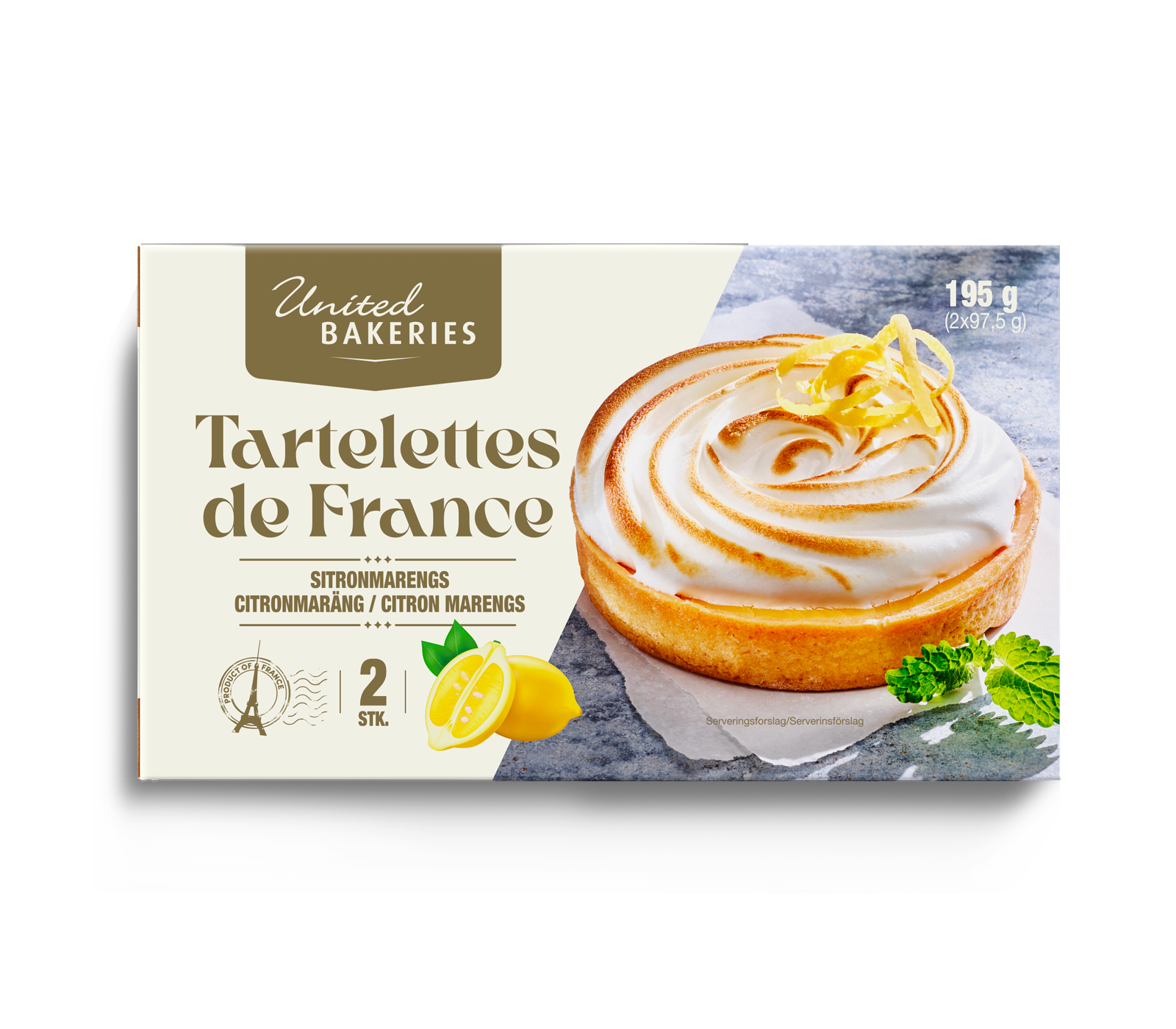 Fransk citron & maräng tarte 2 pk