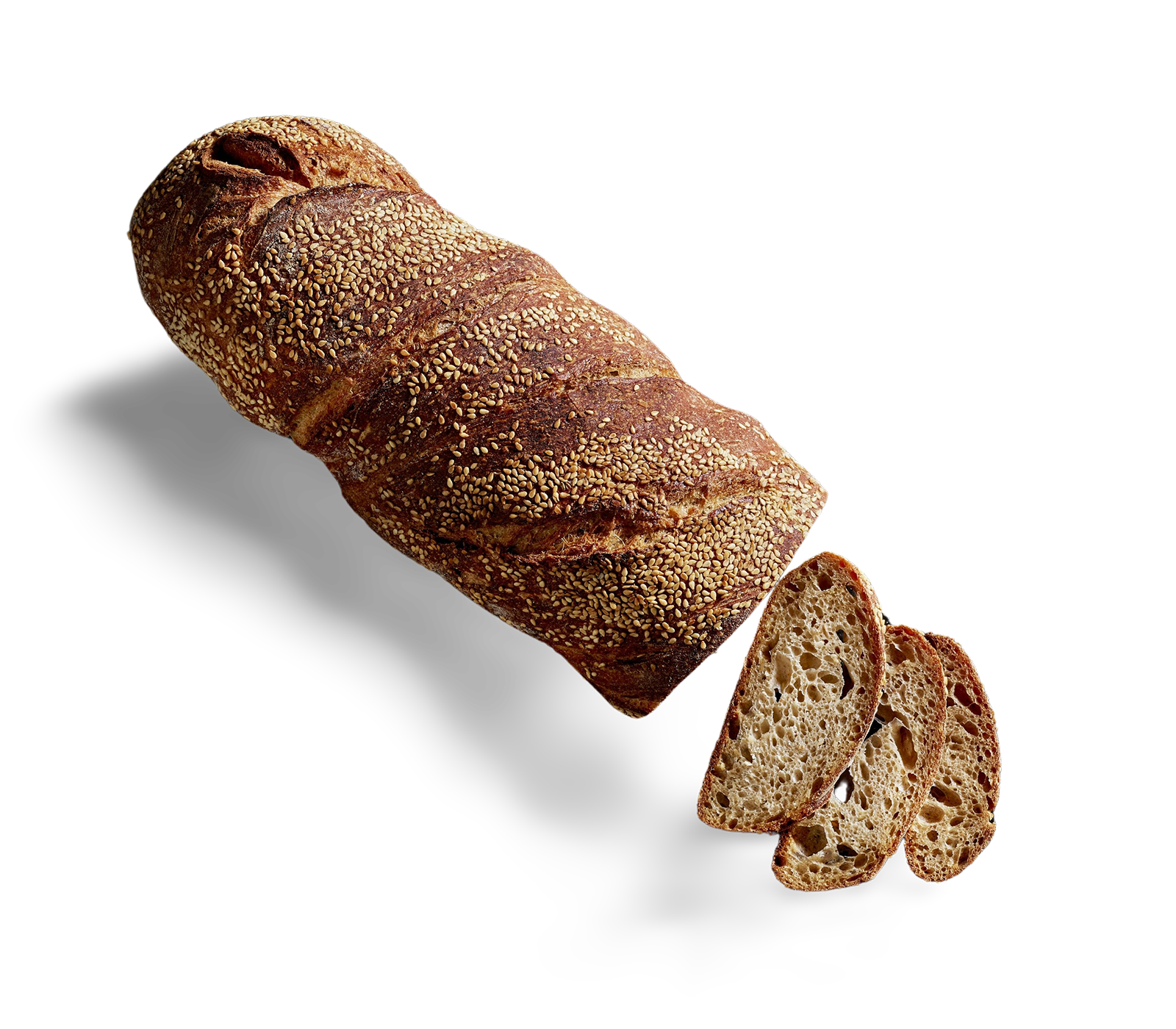Hantverk twist surdegsbröd med sesam